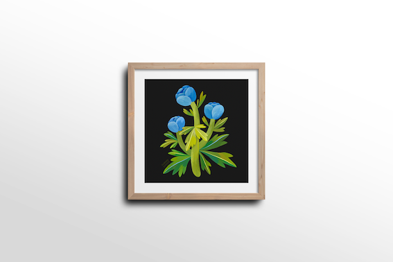 Ilustración Flores Silvestres Azules
