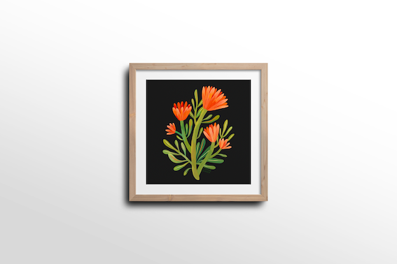 Ilustración Flores Silvestres Naranjas